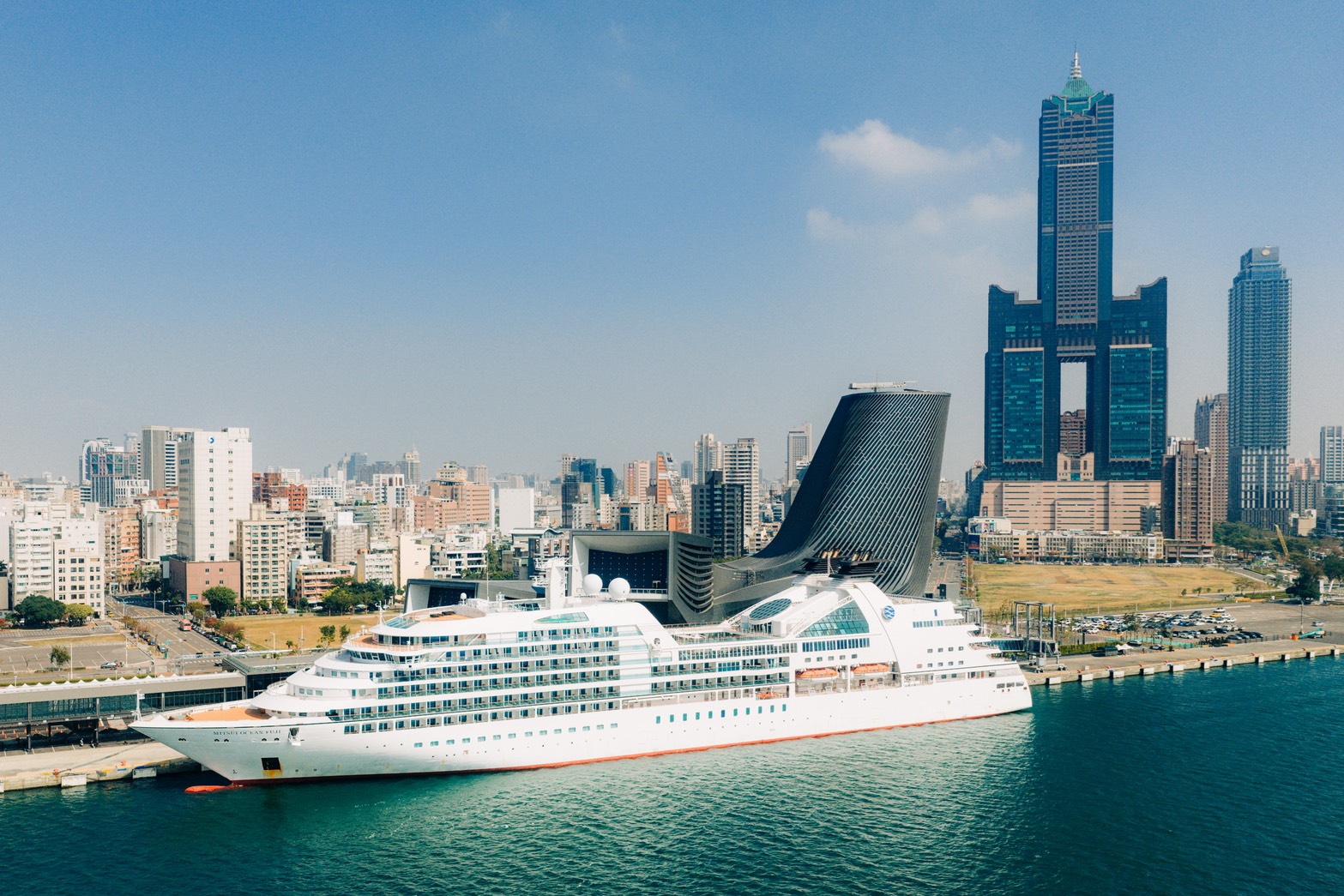 Image 2. Mitsui Ocean Fuji at berth next to Kaohsiung Port Cruise Terminal