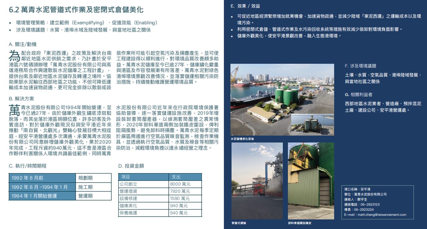 2021年安平港萬清水泥管道式作業及密閉式倉儲美化