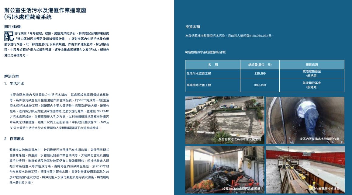 110年辦公室生活污水及港區作業逕流廢(污)水處理截流系統