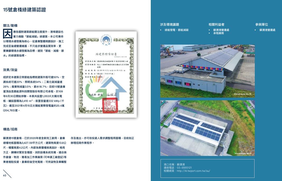 110年15號倉棧綠建築認證